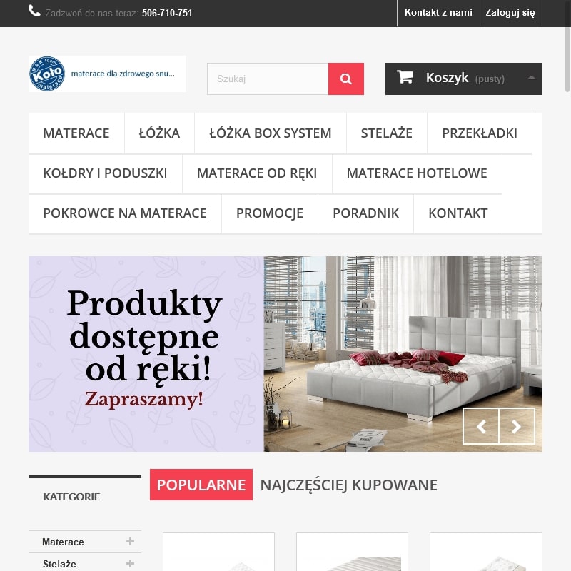 Materace lateksowe 180x200