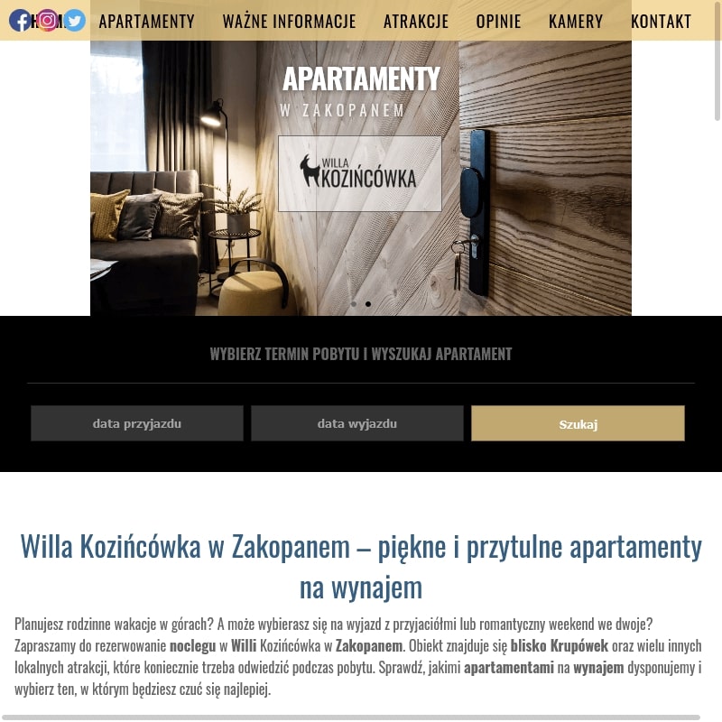 Luksusowe apartamenty w zakopanem