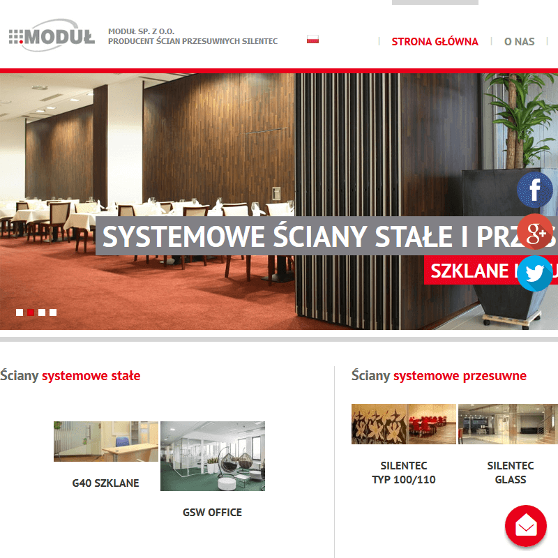 Przesuwna ścianka działowa