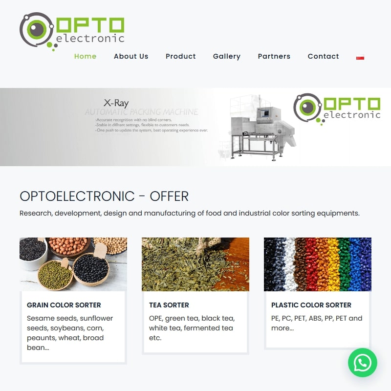 Sortownik optyczny do orzechów